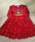 Czerwona sukienka Biedronka i Czarny Kot Miraculum z tiulowym dołem