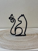 Ozdoba na biurko, kot w stylu minimalistycznym line art