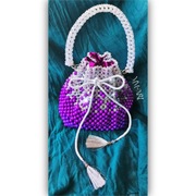 Ręcznie robiona torebka z koralików - worek 