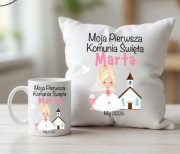 Pamiatka pierwszej komunii swietej prezent zestaw poduszka kubek