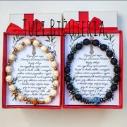 Podziękowania dla Chrzestnych Komunia Święta Różaniec Prezent Box Rodziców