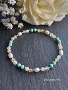 Kamienie naturalne Turkus Cytryn Perła Bransoletka Szczęścia 