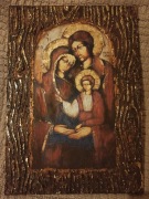 Św. Rodzinana desce decoupage rękodzieło