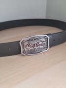 Czarny męski skórzany pasek Coca-Cola 