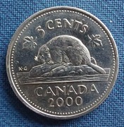 Moneta Kanada 5 centów 2000