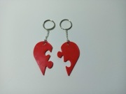 Brelok serce, puzzle 2 sztuki, na prezent, walenty