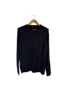 Sweter Tommy Hilfiger granatowy z logiem classic XL