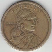 USA One dollar 1 dolar 2011 P - 26,5 mm - Traktat z plemieniem Wampanoag