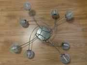 Lampa sufitowa chromowana z kulami szklanymi i halogenami led