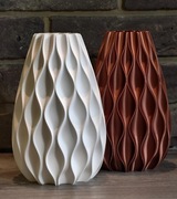 Zestaw 2 wazonów na suche kwiaty / LEGO - kolor miedziany i biały, wys 20cm