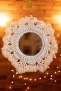 Lustro ścienne okrągłe makrama mandala  boho 38cm