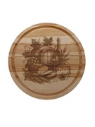 DESKA DO KROJENIA DREWNIANA BUKOWA OLEJOWANA OKRĄGŁA 25 CM CHLEB I WINO