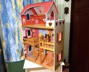 Duży domek dla lalek drewniany 90x58x30 cm wiek 3+  