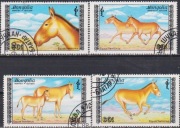 Znaczki używany  Fauna Konie Kulans 1988  z Mongolia