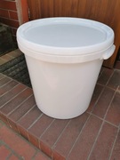 Wiadra używane białe z pokrywką do żywności 25l