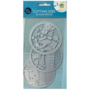 Wykrojnik zestaw szablon 3D 3 sztuki Scenka Skuter do wycinania