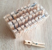 KLAMERKI do wieszania prania - żabki z drewna ,spinacze cena za 50 szt.4,90