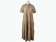 Sukienka długa maxi Shein L 40 42 camelowa beżowa falbany boho