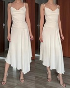 Karen Millen S sukienka na ramiączkach długa kremowa