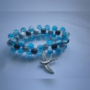 Pleciona bransoletka szkło charms