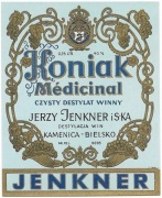 Etykieta na alkohol, KONIAK MEDICINAL, Kamienica-Bielsko, Jenkner