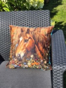 Poszewka, poduszka kwiaty 40x40 koń konie urodziny, prezent,