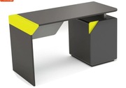 TIMOORE BEEP biurko młodzieżowe 128x60x73 cm grafitowe + żółto-zielony