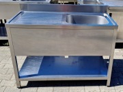 ZLEW 1 KOMOROWY Z PÓŁKĄ - BLAT OCIEKOWY - DUŻY ZLEW - 120/60/85 CM - M.1009