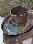 Filiżanka z talerzykiem handmade | ceramika