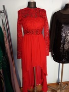 Piękna sukienka z gipiury z szyfonem rozmiar XS