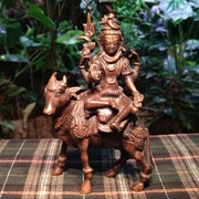 Mosiężna figurka Shiva (Sziwa, Śiwa) na byku Nandi | Rzeźba indyjska 