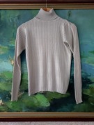 sweter bluzka golf jedwab silk unikat elegancki szykowny metaliczny prążki