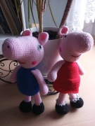 Peppa i George ,maskotki na szydelku
