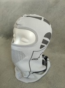 Kominiarka z dzianiny rozmiar uniwersalny pod kask biała szara