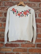 biały sweter zhaftem * TOP SECRET