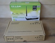Arris CM820S modem kablowy + TP Link router kablowy w pudełkach