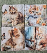 Zestaw 4szt poszewek dekoracyjnych koty 45cm na 45cm 