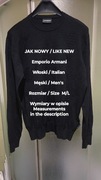Emporio Armani  Włoski elegancki męski sweter, Rozmiar M/L