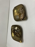 patery na bizuterie miedziane mlotkowane stare niemieckie sygnowane