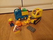 Duplo klocki Lego 10812 ciężarówka i koparka gąsienicowa plac budowy