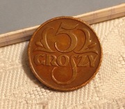 5 groszy 1936 stan 1- moneta z okresu II RP