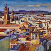 Gabriela Paluch, Miasto w Andaluzji (Malaga), 2022r, Obraz, olej na płótnie