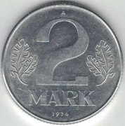 Niemcy NRD DDR 2 marki 1974 A - 27 mm