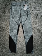 Biało czarne legginsy fitness rozmiar m/l panterka
