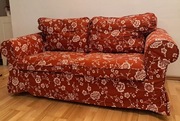 EKTORP Sofa 2-osobowa plus pufa/podnóżek + dwa zestawy pokrowców