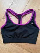 Biustonosz sportowy Champion czarny z fioletowym akcentem