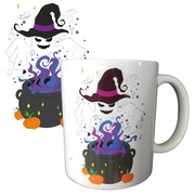 Kubek Halloween Duszek Wiedźma Biały 330 ml