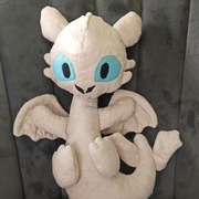 Biała Nocna Furia maskotka - ręcznie szyta 40cm