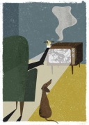 Plakat geometryczny kolorowy jamnik 50x70 cm format B2