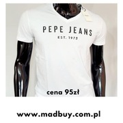 T-shirt Pepe Jeans biały logo w rozmiarze M